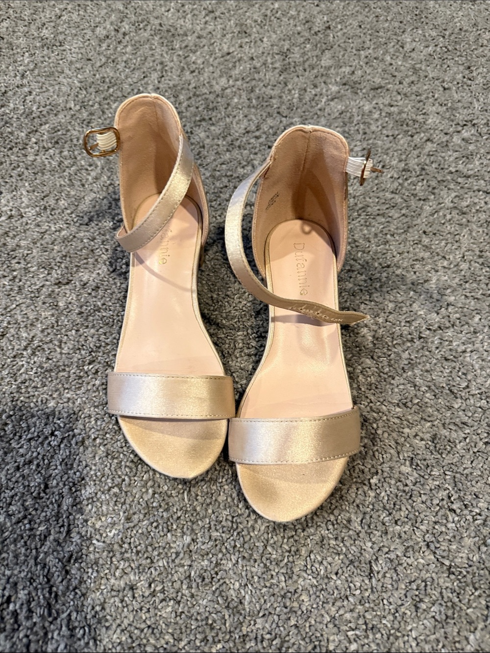 Dazzling Gold Ankle-Strap Heeled Sandals - Girls